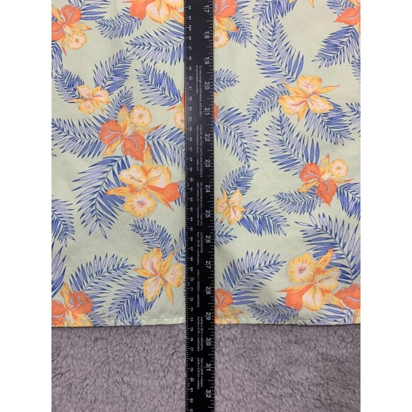 Large (L) Hawaiian Tropical Flowers Print Shirt Silk Cotton Blend Button-down - Picture 10 of 12